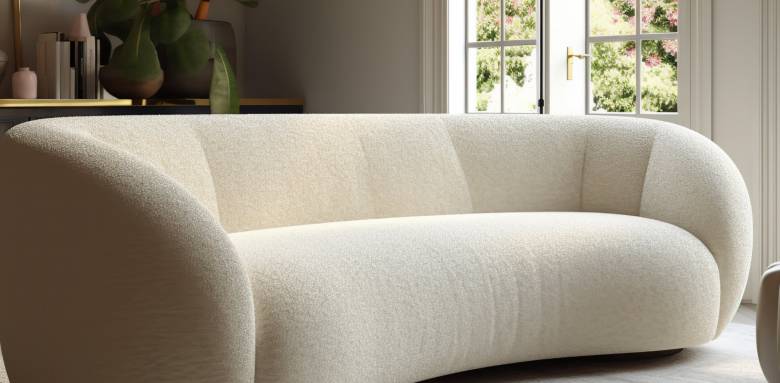 Tendances déco 2025 - canapé courbe bouclette ouest lyonnais