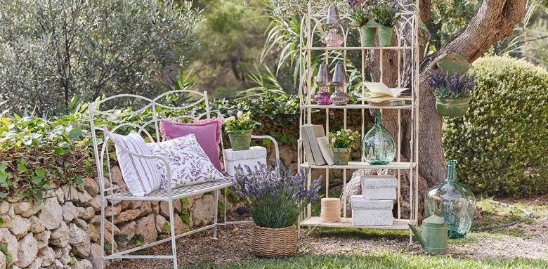 jardin - salon en fer repeint en blanc t 