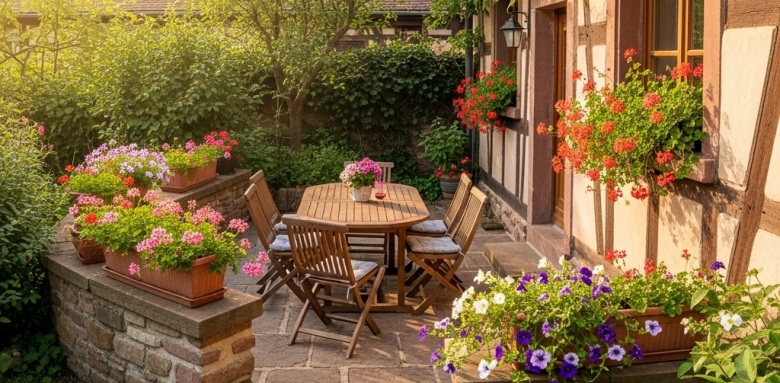 Illustration terasse alsacienne