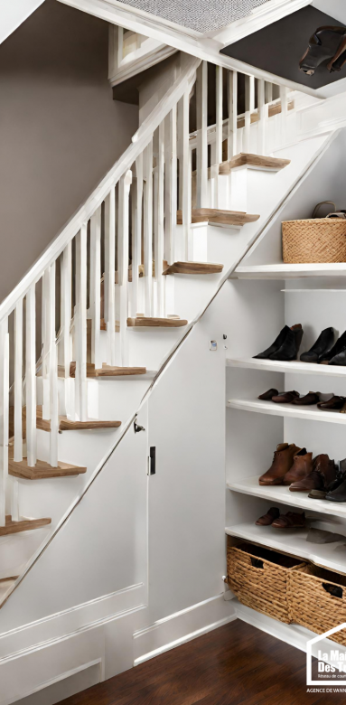 Utilisation des espaces sous les escaliers pour rangement Vannes