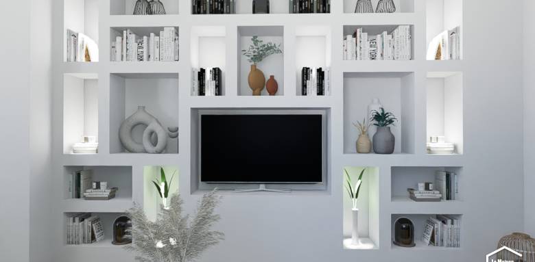 Bibliothèque murale sur mesure