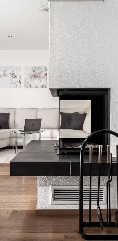  cheminée moderne dans le cadre d'une rénovation à Houdan
