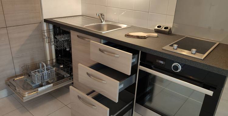 Rénovation de cuisine linéaire après travaux