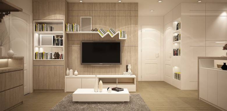 Aménagement de salon : le meuble TV avec bibliothèque sur mesure