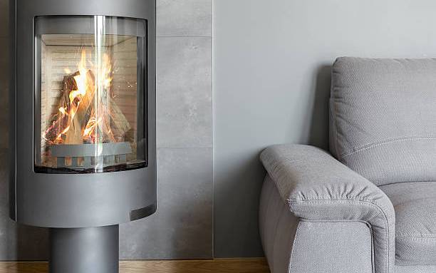 poêle à bois avec un système de ventilation