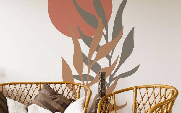 Autocollant murale feuille 