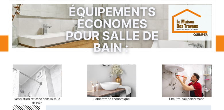 👉 Optimisez votre salle de bain avec des équipements économes : ventilation efficace, robinetterie à faible débit et chauffe-eau performant.