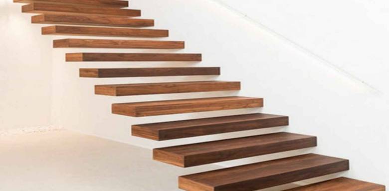 escalier suspendu bois