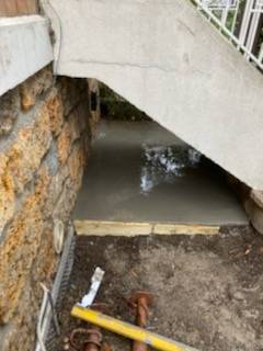 travaux sur mur enterré