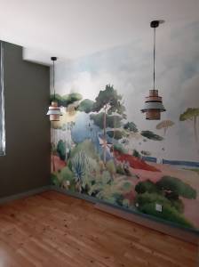 Mise en place papier panoramique Isidore Leroy après préparation des murs