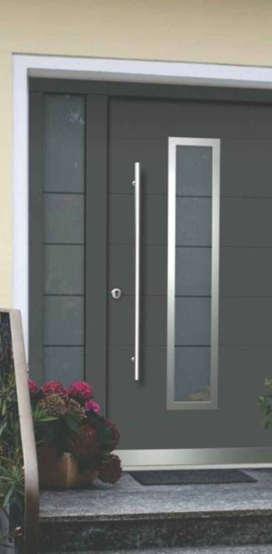 Porte d'entrée en aluminium, style contemporain