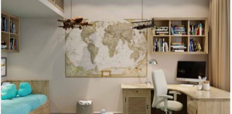 Plafond coloré dans une chambre