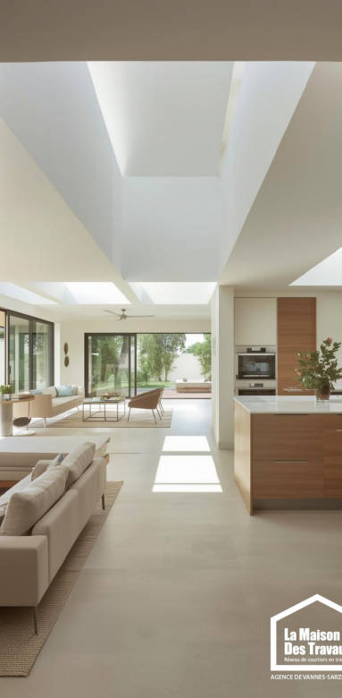 Salon chaleureux avec circulation fluide