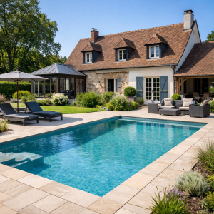 projet de piscine à Rambouillet (visuel IA)