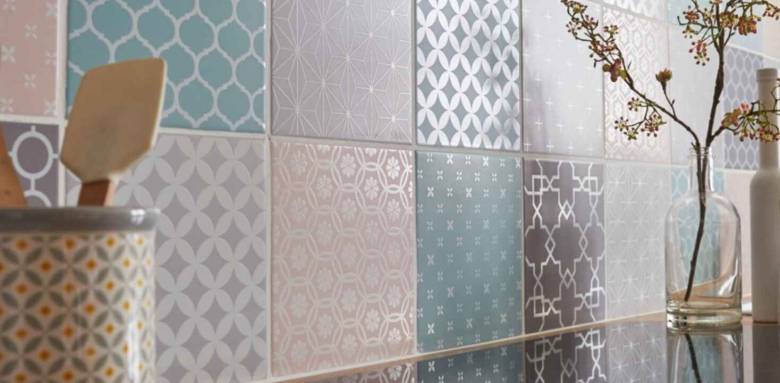 carrelage mural cuisine - carreaux de ciment -