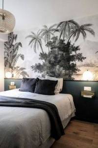 Papier-peint panoramique tropical dans une chambre - Bouc-Bel-Air-13