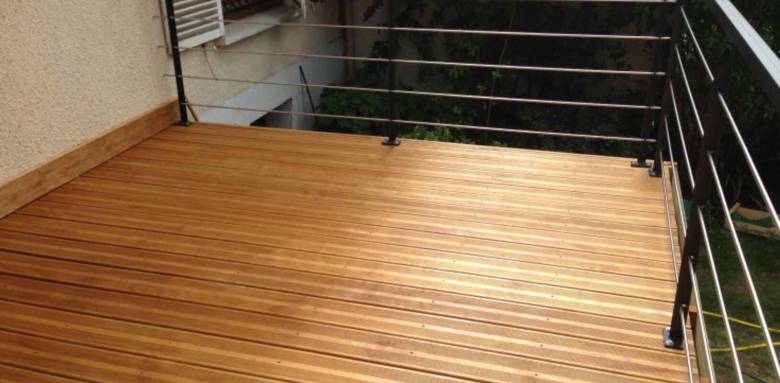 Rénovation de terrasse bois garde-corps métal