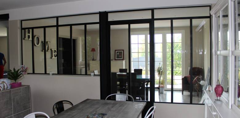 Rénovation intérieur maison ouverture murs porteurs et poses verrière et baies vitrées