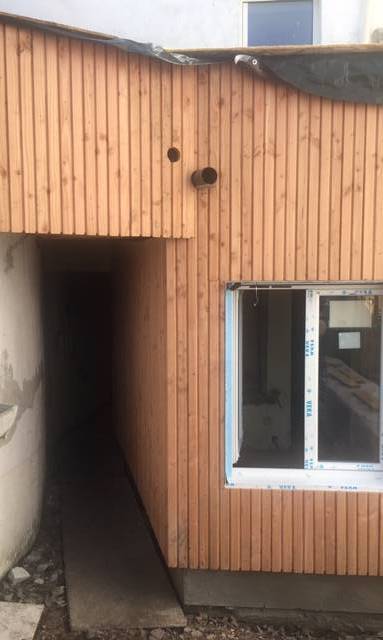 Extension de maison à ossature bois avec isolation thermique et acoustique - Nantes 44