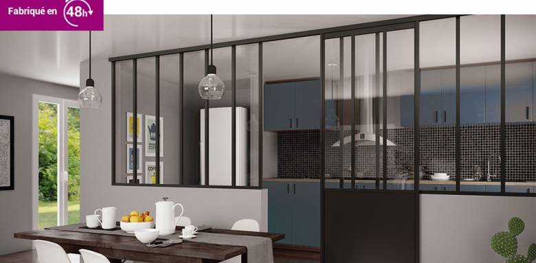 porte verrière coulissante noire