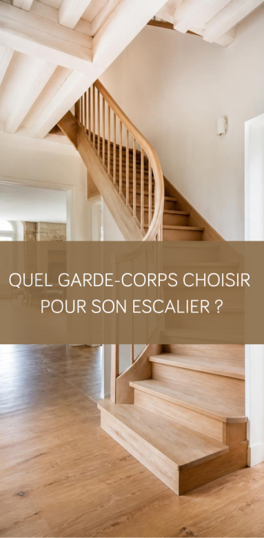 Garde-corps en bois sur un escalier sur mesure à Arzon