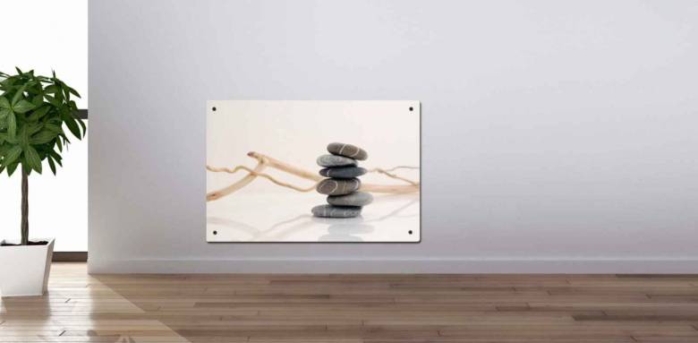 radiacteur électrique acier et façade verre