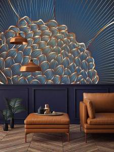 Papier peint panoramique graphique dans le salon - bouc-bel-air-13