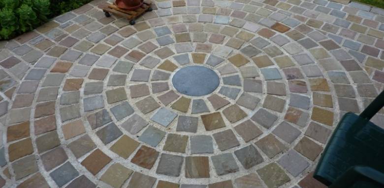 Terrasse en pavés de Grès d'Inde