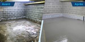 Cuvelage murs avant/après