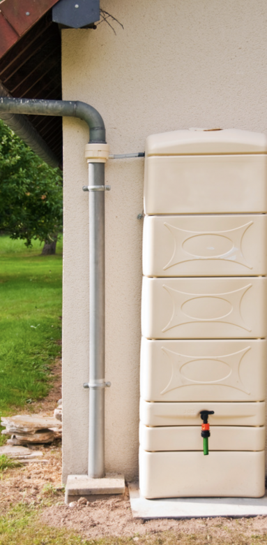 Petit récupérateur d'eau de pluie, extérieur, hors sol, 300 L