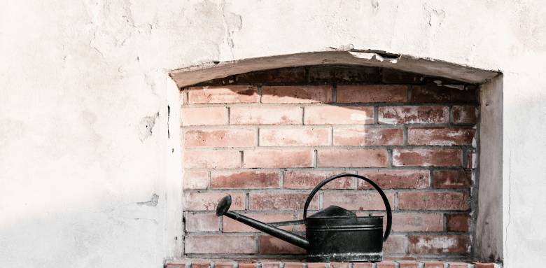 Une niche murale dans un jardin 