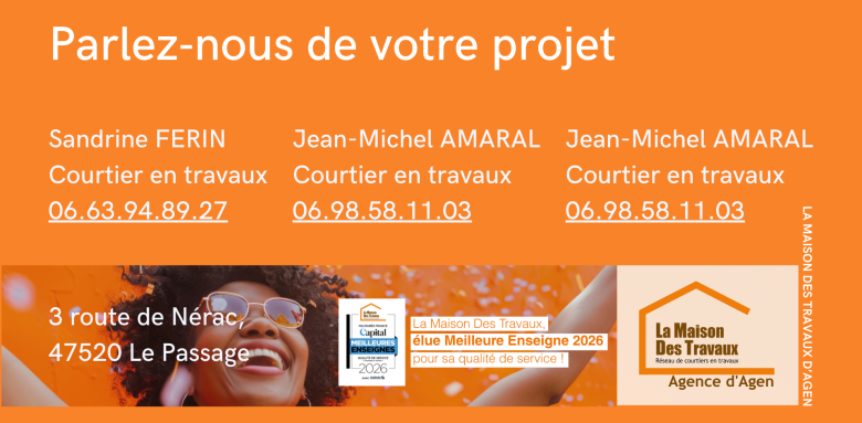 Contactez La Maison Des Travaux d’Agen pour votre projet de salle de bain : écoute, conseil, qualité.