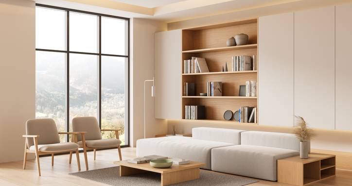 Une maison ou un appartement avec des rangements intégrés