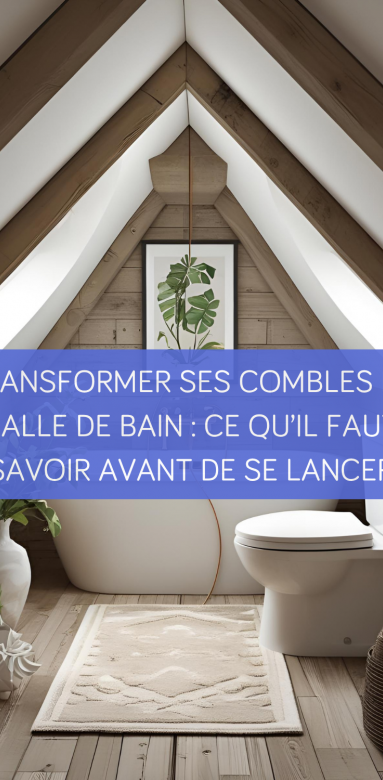 Salle de bain sous combles avec fenêtre de toit