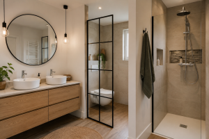 Séparer les toilettes dans une salle de bains