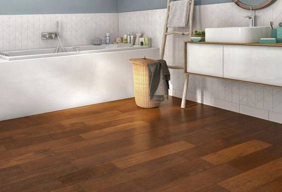 Bois massif : Merbeau brun rouge huilé