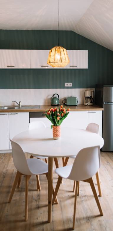 cuisine ouverte dans un appartement sous les combles - Houdan