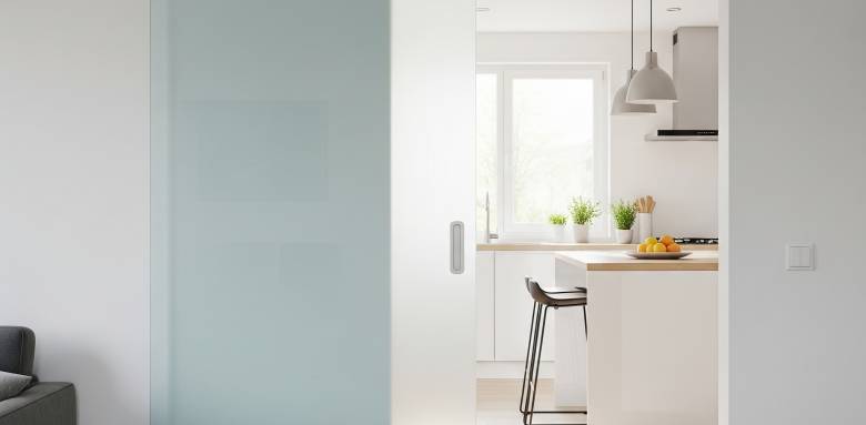 Porte vitrée galandage