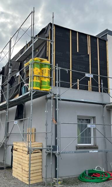 Construction de la surélévation en ossature bois à Nantes - 44