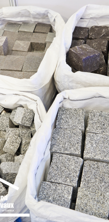 Exemple de dalles et pavés en pierre reconstituée