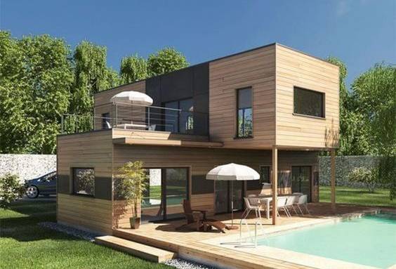 Construction d'une maison container avec bardage bois - Rochefort 17