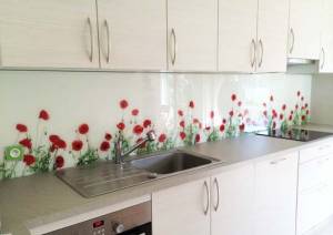 Crédence en verre design coquelicoits