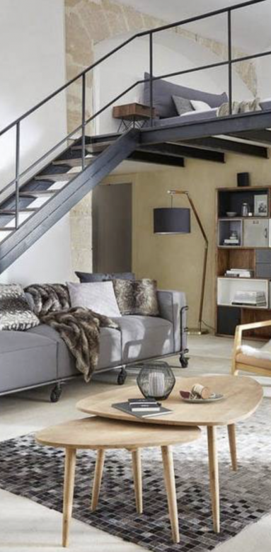 Style industriel pour cette mezzanine