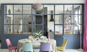 porte verrière à double battants grise