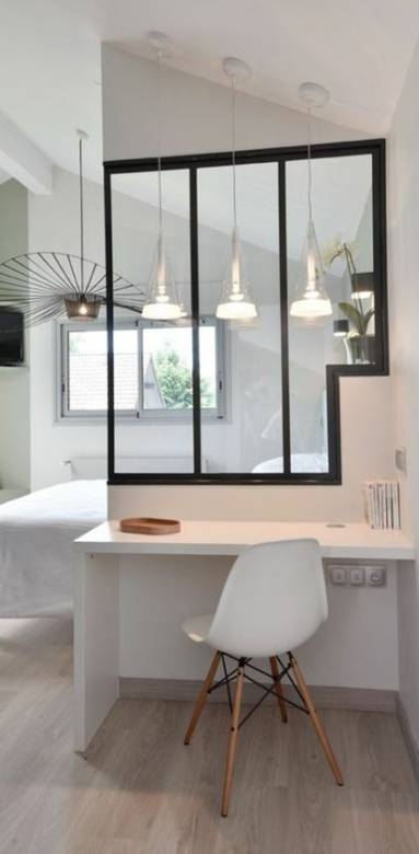 Espace bureau dans la chambre