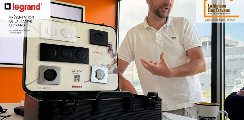 Démonstration des solutions domotiques Legrand à l’agence La Maison Des Travaux Saint-Brieuc.