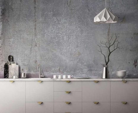 Papier peint trompe-l'œil effet béton