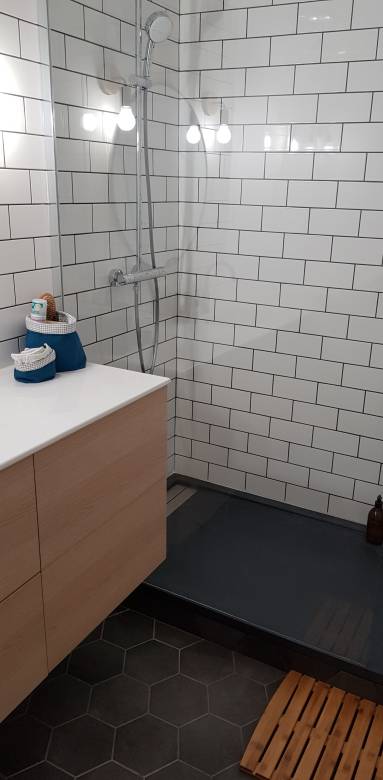 aménagement salle d'eau avec bac surélevé