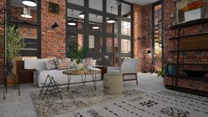 Appartement loft style factory industriel