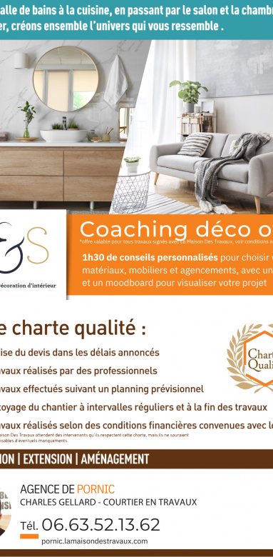 Coaching déco offert avec La Maison Des Travaux de Pornic 44